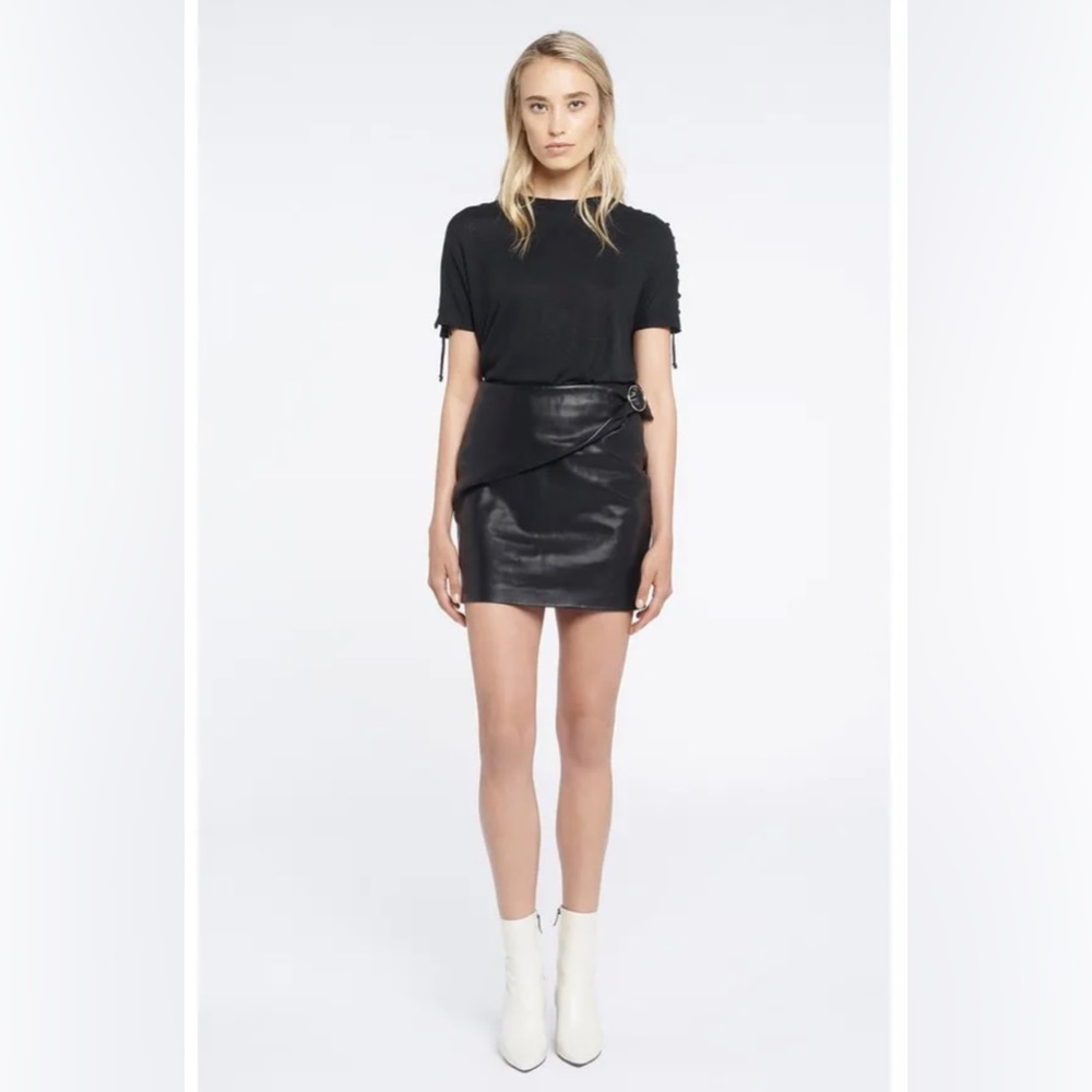 IRO Elodie leather mini skirt. Black. 36. Small.